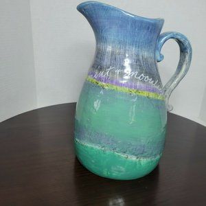 SILVESTRI FLAVIA Weedn Mint and Moonlight Ceramic Art Pottery Pitcher